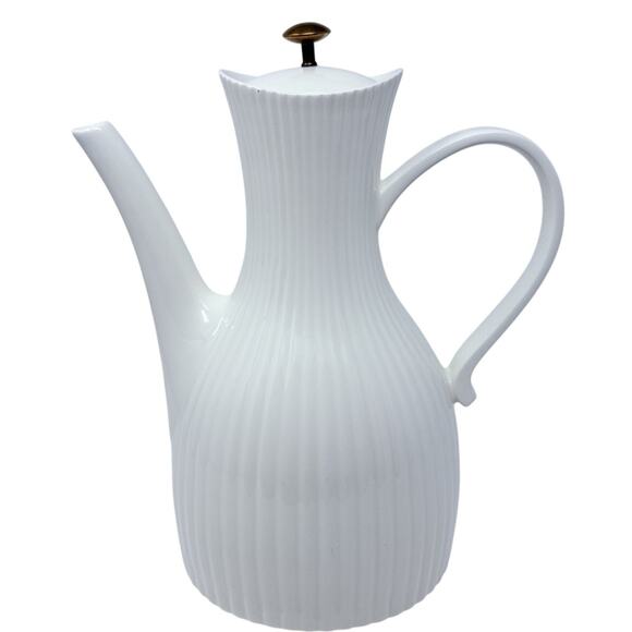 Vintage 50s Ernest Sohn Creations Ribbed Coffee Pot with Lid MCM - Picture 4 of 9